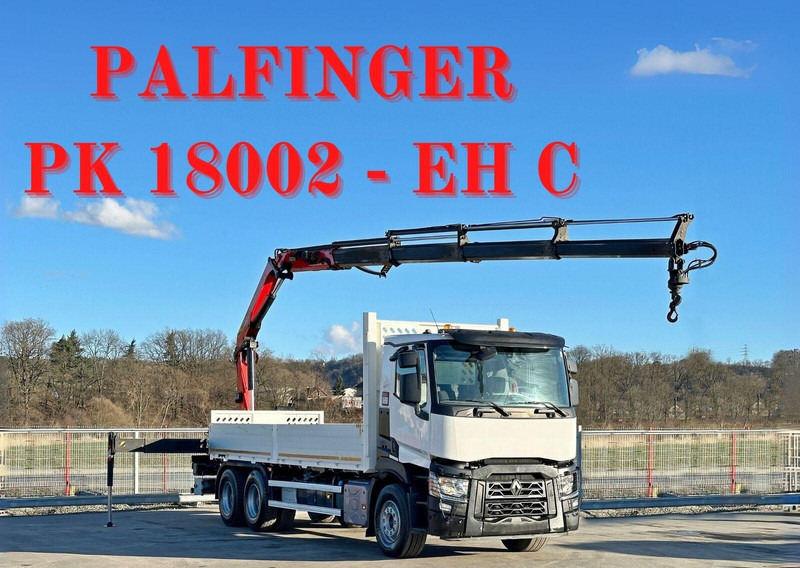 Renault C 380 *PRITSCHE 6,80m * PK 18002-EH C + FUNK*6x4 - Camion platformă, Camion cu macara: Foto 1 Renault C 380 *PRITSCHE 6,80m * PK 18002-EH C + FUNK*6x4 - Camion platformă, Camion cu macara: Foto 1