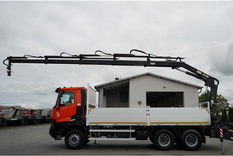 Renault K 380 / 6X4 / SKRZYNIOWY 6.2 M / + HDS HIAB 166 ES-4 / MAX UDŹWI - Camion platformă, Camion cu macara: Foto 2 Renault K 380 / 6X4 / SKRZYNIOWY 6.2 M / + HDS HIAB 166 ES-4 / MAX UDŹWI - Camion platformă, Camion cu macara: Foto 2