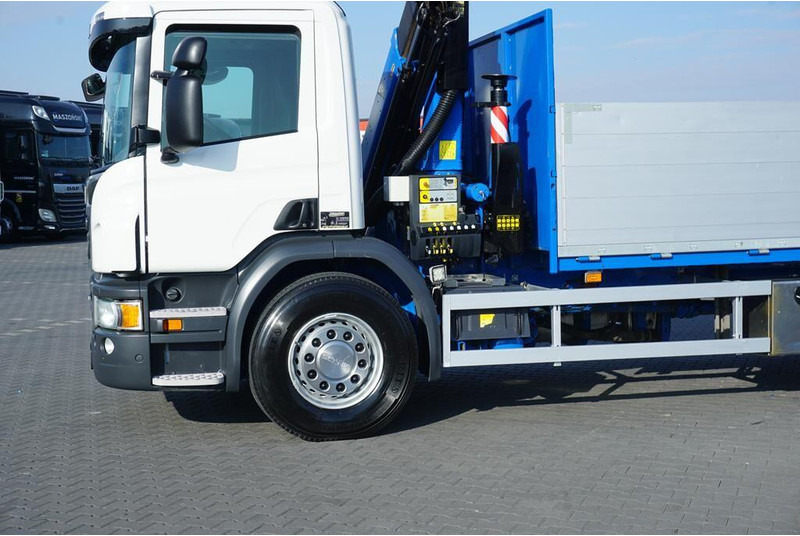Camion platformă, Camion cu macara Scania P 250 / ACC / SKRZYNIOWY + HDS + WINDA / PALFINGER PK 12 002 - E: Foto 18