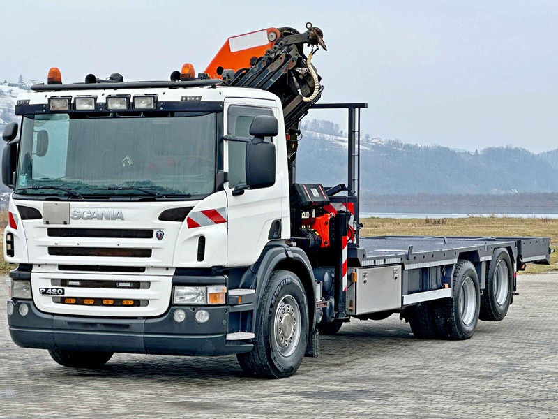 Scania P 420* PLATFORM 6,80m * PK 29002+FUNK * TOP - Camion platformă, Camion cu macara: Foto 3 Scania P 420* PLATFORM 6,80m * PK 29002+FUNK * TOP - Camion platformă, Camion cu macara: Foto 3