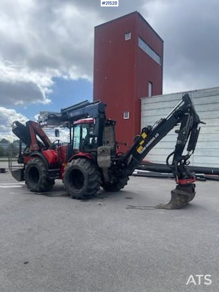 Huddig 1260C Traktorgraver m/ Palfinger kran, Lift, rototilt og skuffe - Buldoexcavator: Foto 1 Huddig 1260C Traktorgraver m/ Palfinger kran, Lift, rototilt og skuffe - Buldoexcavator: Foto 1