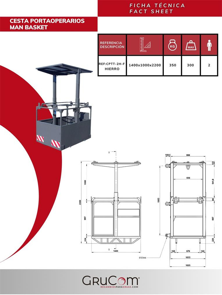 Suspended iron man basket for tower cranes CPTT-2H-F - Ataşament pentru Macara montată: Foto 3 Suspended iron man basket for tower cranes CPTT-2H-F - Ataşament pentru Macara montată: Foto 3