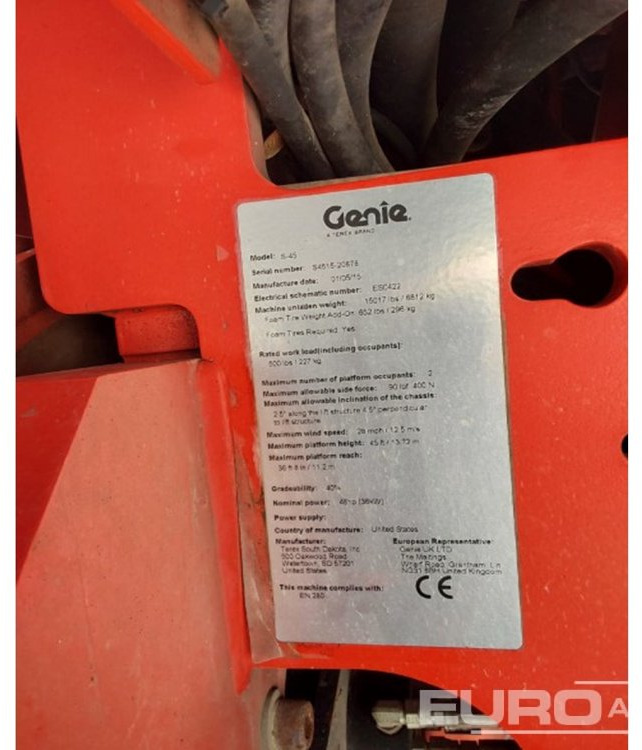 2015 Genie S-45 - Autopropulsată platformă: Foto 3 2015 Genie S-45 - Autopropulsată platformă: Foto 3