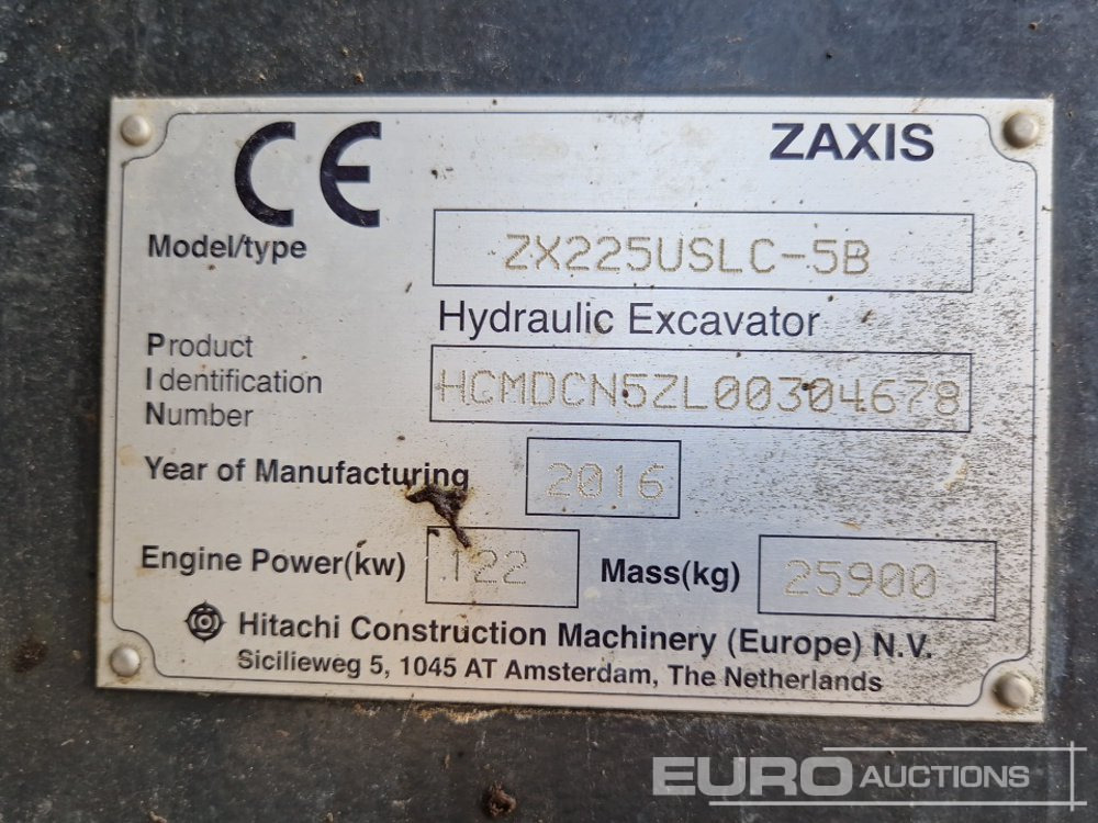 Excavator pe şenile 2016 Hitachi ZX225USLC-5B: Foto 48