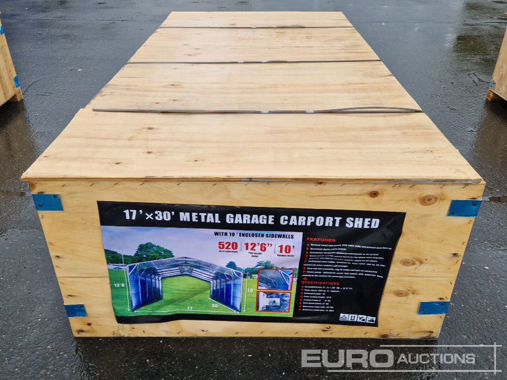 Unused 2025 30x12.6x20' Metal Garage Carport - Container locuibil: Foto 1 Unused 2025 30x12.6x20' Metal Garage Carport - Container locuibil: Foto 1