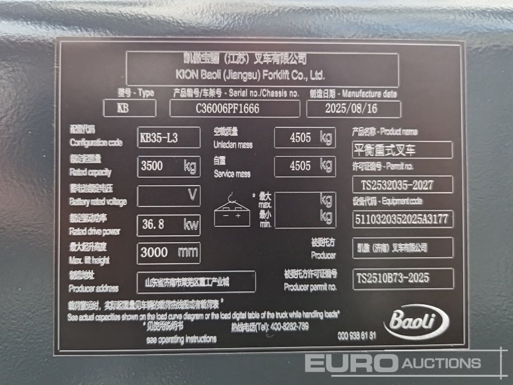 Motostivuitor Unused 2025 Baoli KB35: Foto 28