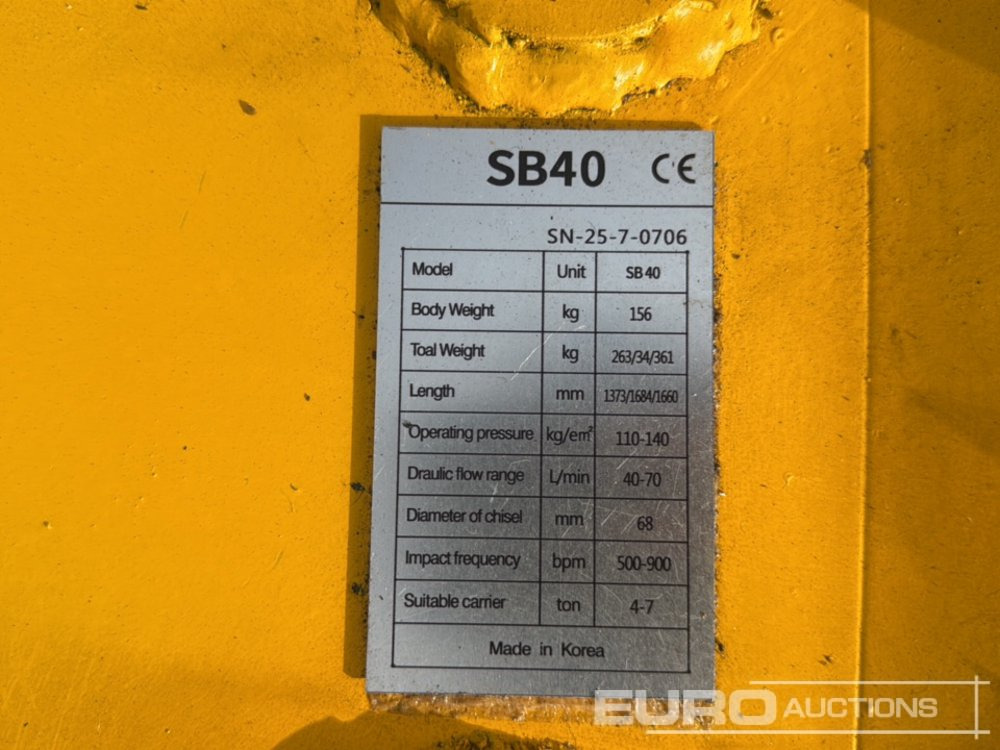 Unused Soosan SB40 - Ciocan hidraulic: Foto 5 Unused Soosan SB40 - Ciocan hidraulic: Foto 5