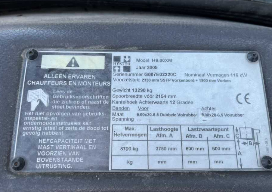 Hyster H9.00XM - Stivuitor diesel: Foto 4 Hyster H9.00XM - Stivuitor diesel: Foto 4