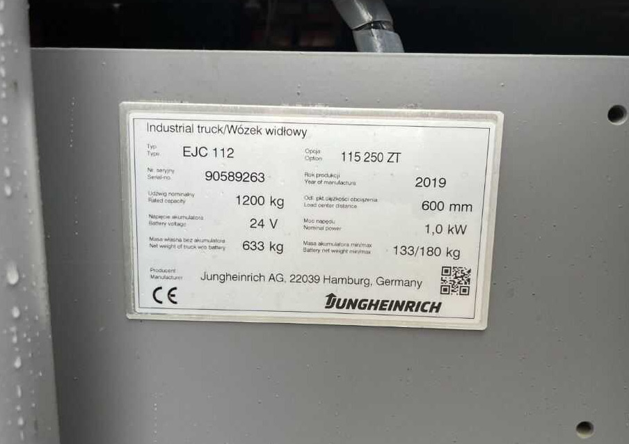 Jungheinrich EJC112 - Transpalet la mare înălţime: Foto 4 Jungheinrich EJC112 - Transpalet la mare înălţime: Foto 4