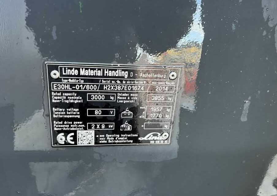 Linde E30HL-01/600 - Electrostivuitor: Foto 4 Linde E30HL-01/600 - Electrostivuitor: Foto 4
