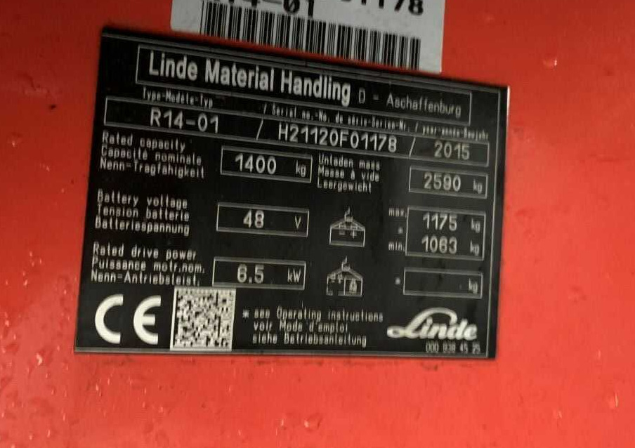 Linde R14-01 - Stivuitor cu catarg retractabil: Foto 4 Linde R14-01 - Stivuitor cu catarg retractabil: Foto 4