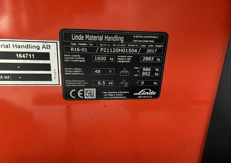 Linde R16-01 - Stivuitor cu catarg retractabil: Foto 4 Linde R16-01 - Stivuitor cu catarg retractabil: Foto 4