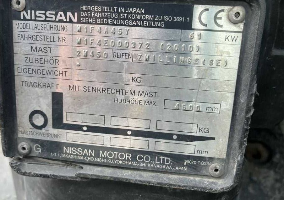 Nissan W1F4A45Y - Stivuitor diesel: Foto 3 Nissan W1F4A45Y - Stivuitor diesel: Foto 3