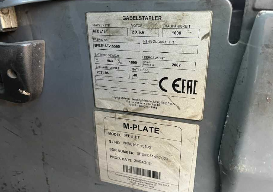 Toyota 8FBE16T - Electrostivuitor: Foto 4 Toyota 8FBE16T - Electrostivuitor: Foto 4