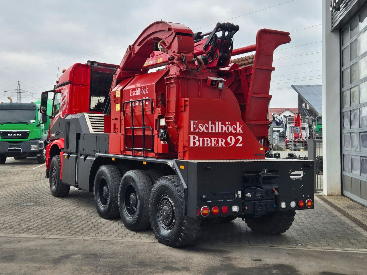 Camion cu macara Mercedes-Benz TUROX 8x8 Eschlböck Biber 92 Holzhacker / 1.512h: Foto 6