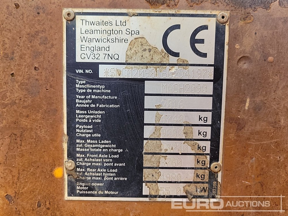 Mini dumper 2016 Thwaites 9 Ton: Foto 26