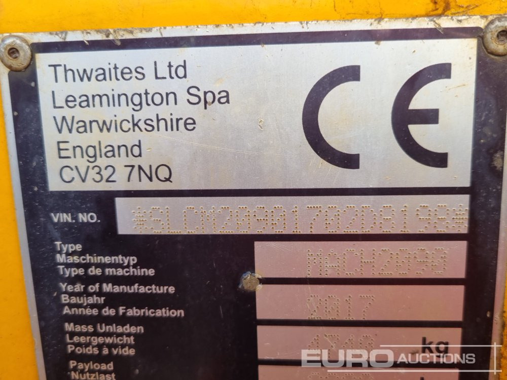 Mini dumper 2017 Thwaites 9 Ton: Foto 39