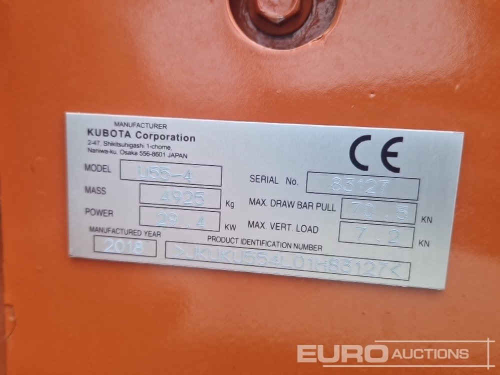Mini excavator Kubota U55-4: Foto 45
