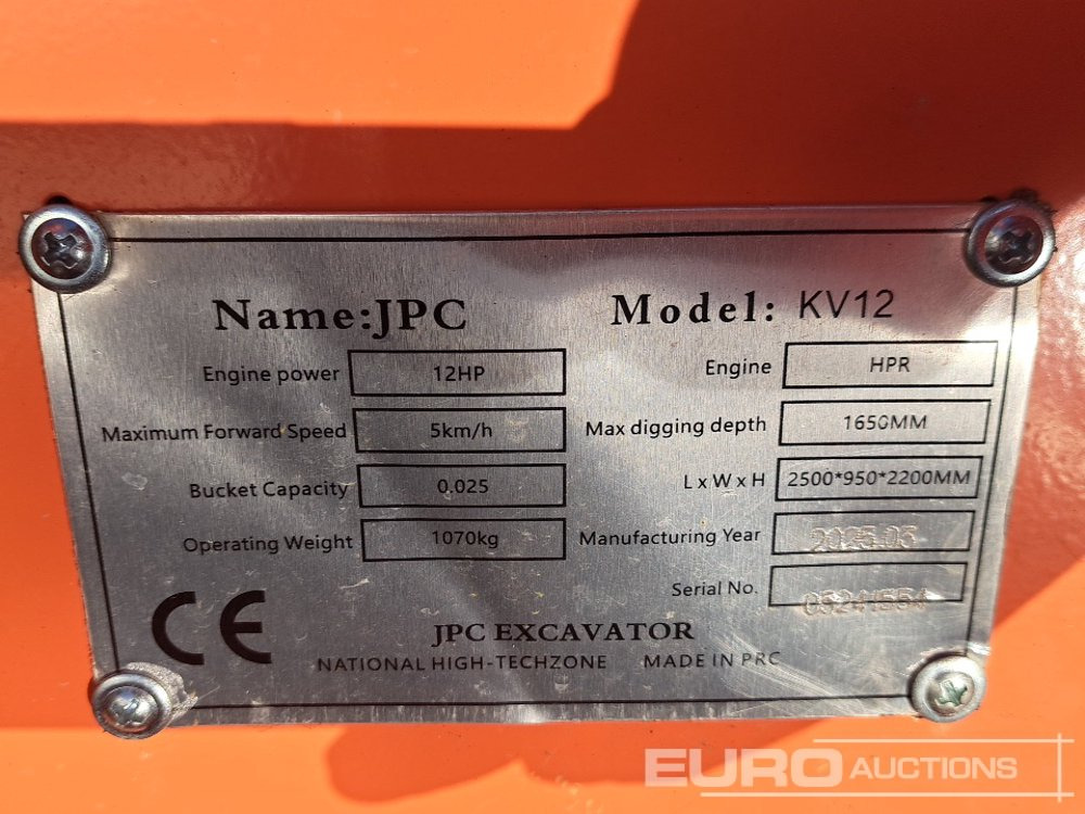 Mini excavator Unused 2025 JPC KV12: Foto 44