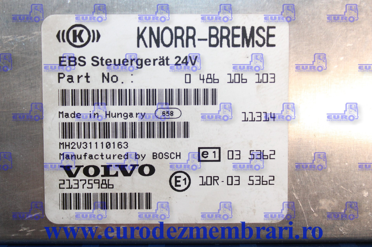 CALCULATOR EBS VOLVO 21375986 - Calculator de bord pentru Camion: Foto 3 CALCULATOR EBS VOLVO 21375986 - Calculator de bord pentru Camion: Foto 3