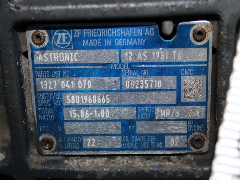 CUTIE DE VITEZE IVECO STRALIS AUTOMATA CU RETARDER 12 AS 1931 TD R=15,86-1,00 5801960665 - Cutie de viteze pentru Camion: Foto 5 CUTIE DE VITEZE IVECO STRALIS AUTOMATA CU RETARDER 12 AS 1931 TD R=15,86-1,00 5801960665 - Cutie de viteze pentru Camion: Foto 5