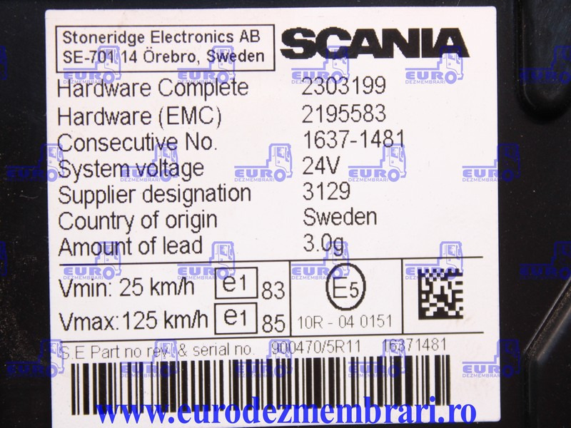 ELEMENT BORD CEAS BORD SCANIA 2627466, 2491744, 2303199, 2195583 - Tablou de bord pentru Camion: Foto 2 ELEMENT BORD CEAS BORD SCANIA 2627466, 2491744, 2303199, 2195583 - Tablou de bord pentru Camion: Foto 2