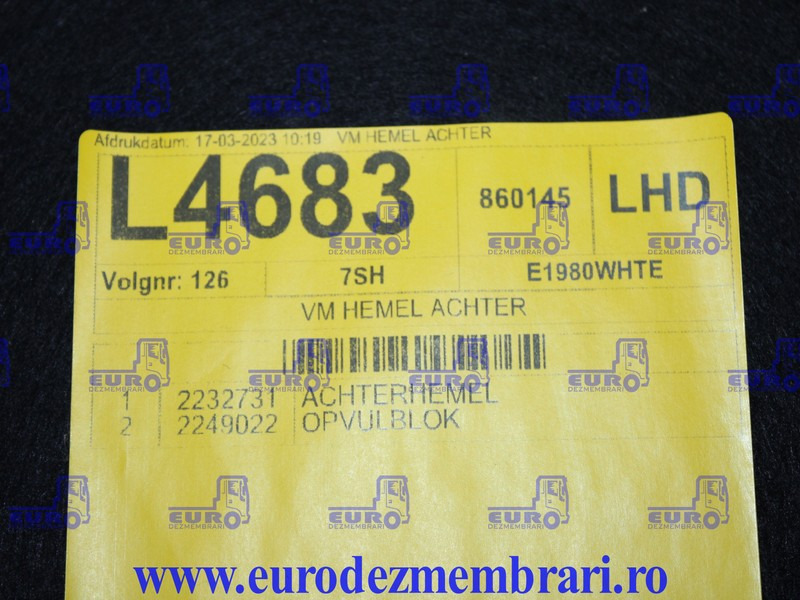 ELEMENT INTERIOR CABINA DAF XF XG 2232731 - Cabină și interior pentru Camion: Foto 2 ELEMENT INTERIOR CABINA DAF XF XG 2232731 - Cabină și interior pentru Camion: Foto 2