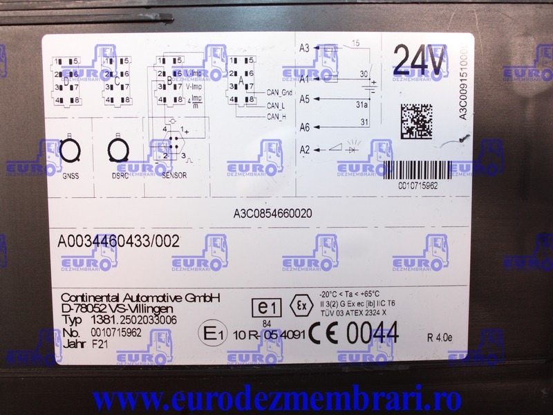 TAHOGRAF CONTINENTAL MERCEDES ACTROS MP5 A0034460433 - Calculator de bord pentru Camion: Foto 4 TAHOGRAF CONTINENTAL MERCEDES ACTROS MP5 A0034460433 - Calculator de bord pentru Camion: Foto 4