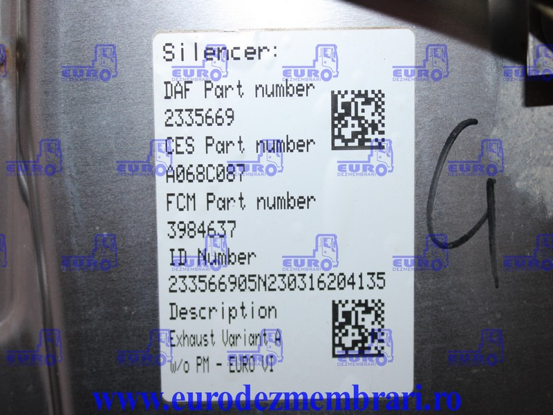 TOBA ESAPAMENT CATALIZATOR DAF XF XG EURO 6 2335669, 2327462, 2398002 - Convertor catalitic pentru Camion: Foto 5 TOBA ESAPAMENT CATALIZATOR DAF XF XG EURO 6 2335669, 2327462, 2398002 - Convertor catalitic pentru Camion: Foto 5