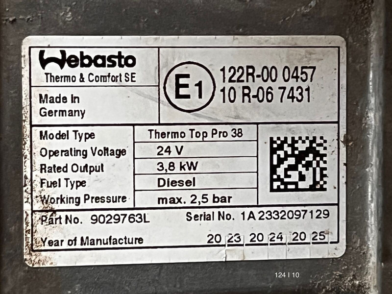 Scania Webasto Thermo Top Pro 38 - Încălzire/ Ventilație: Foto 5 Scania Webasto Thermo Top Pro 38 - Încălzire/ Ventilație: Foto 5