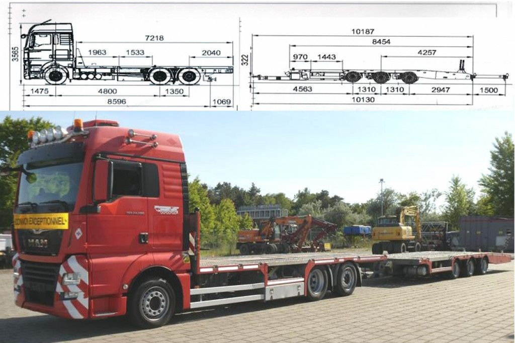 MAN TG-X 24.500 6x2-4 LL-U Pritsche Maschinentranspo - Camion transport auto: Foto 1 MAN TG-X 24.500 6x2-4 LL-U Pritsche Maschinentranspo - Camion transport auto: Foto 1